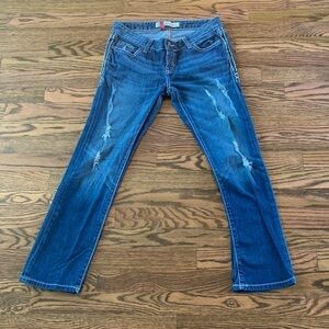 BKE Madison skinny sz 27 distressed crop jeans
